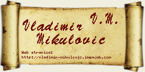Vladimir Mikulović vizit kartica